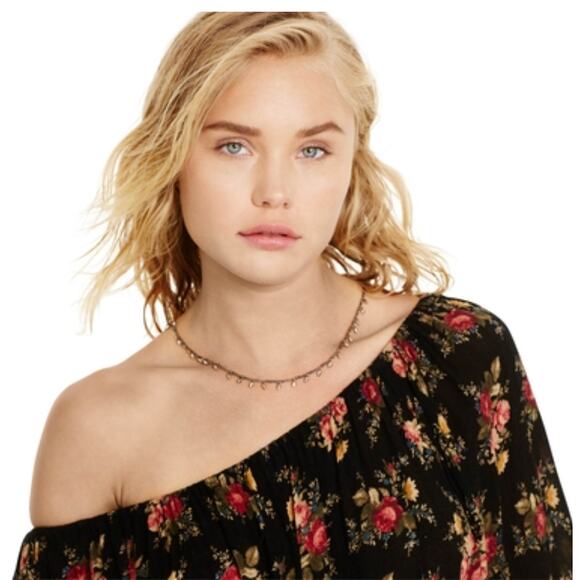 RALPH LAUREN DENIM & SUPPLY Black Red Floral Ruffle Blouse Top – Medium - Picture 4 of 12